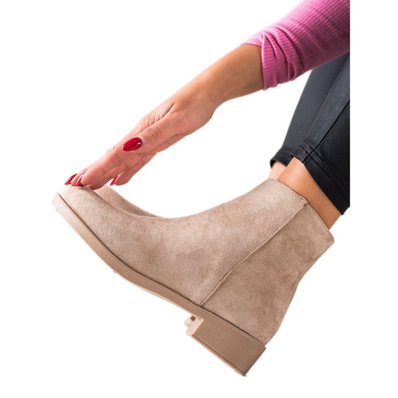 Mannika Stivali classici in pelle scamosciata beige