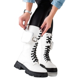 TRENDI Stivali bianchi sulla piattaforma bianco