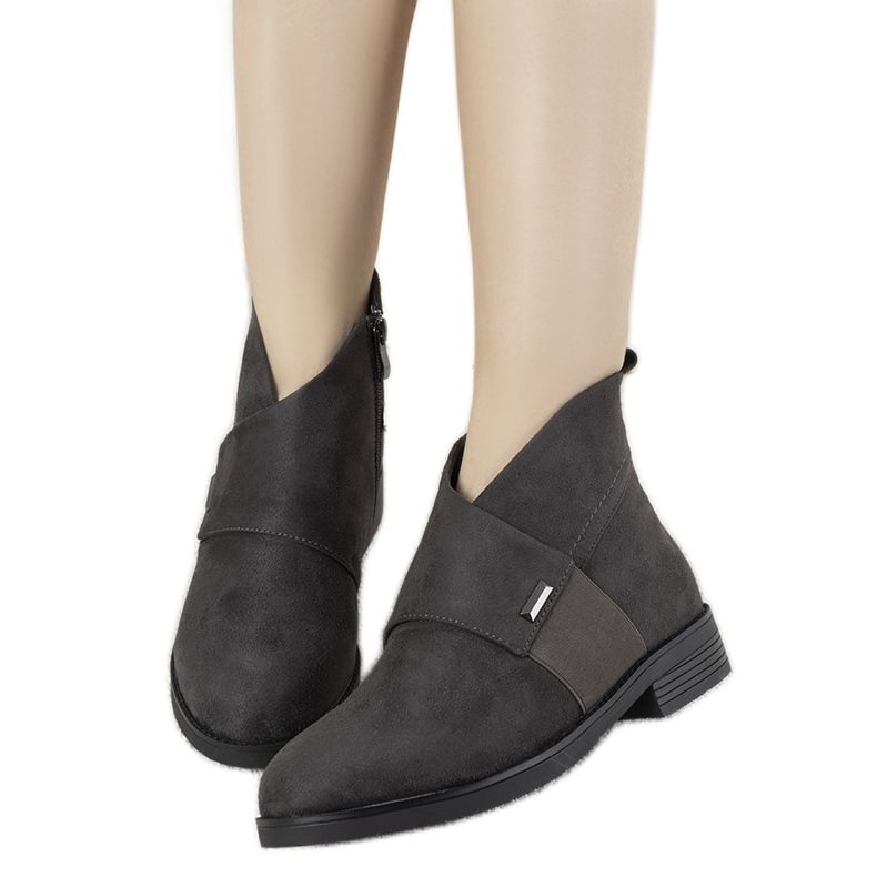Stivali grigi con tacco piatto di Grail grigio