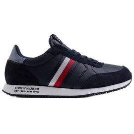 Scarpe Tommy Hilfiger Runner Lo Mix di pelle M FM0FM03736 DW5 blu navy