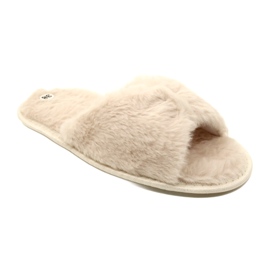 Evento Pantofole da donna con pelliccia morbida 20PA36-3360 beige