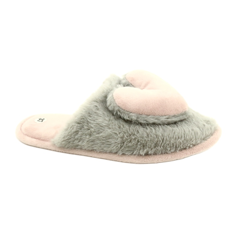 Evento Pantofole di pelliccia da donna 21PA36-4378 grigio rosa