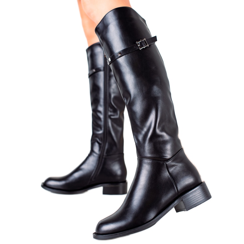 Goodin Stivali Eleganti Con Ecopelle nero