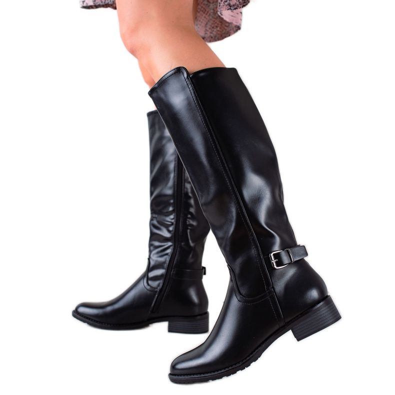 Clowse Stivali casual in ecopelle nero