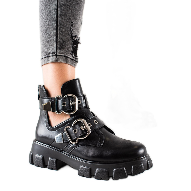 Bestelle Stivali con plateau con fibbie nero