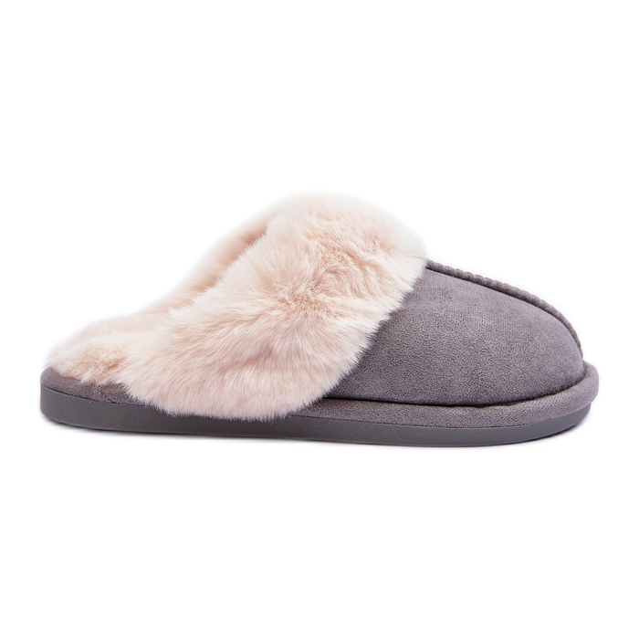 Pantofole da Donna Pantofole con Pelliccia Grigio Mignolo