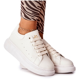 Scarpe sportive in pelle su piattaforma Lemmy beige