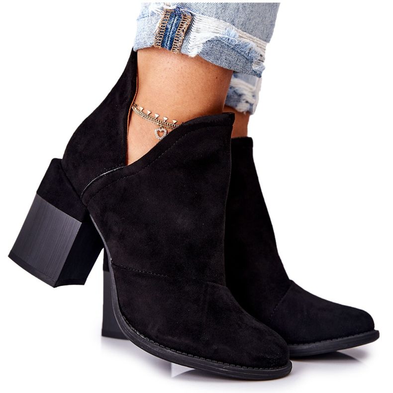 PM1 Stivali Donna Con Tacco Taglio Nero Meliori