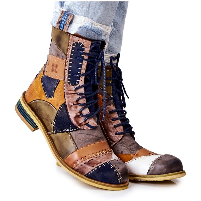 Maciejka Stivali Jodhpur in Pelle Multicolore 05095-39