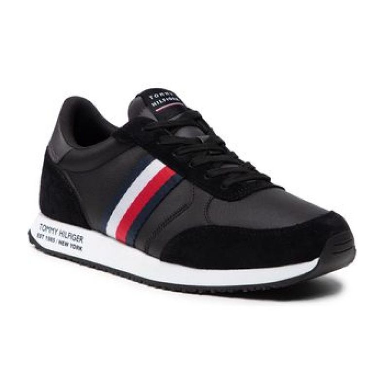 Scarpe Tommy Hilfiger Runner Lo Leather Mix M FM0FM03736 Bds nero