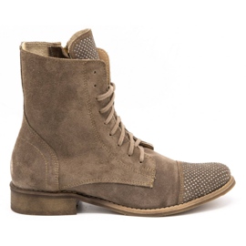 Exquisite Stivali da donna in pelle con paillettes 1259EX beige