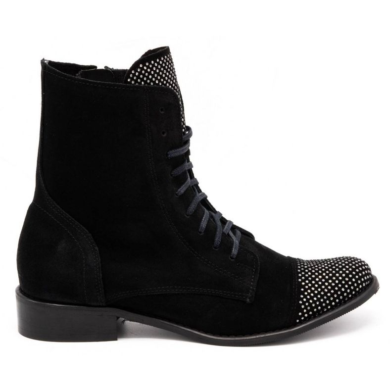 Exquisite Stivali da donna in pelle con paillettes 1259EX neri nero