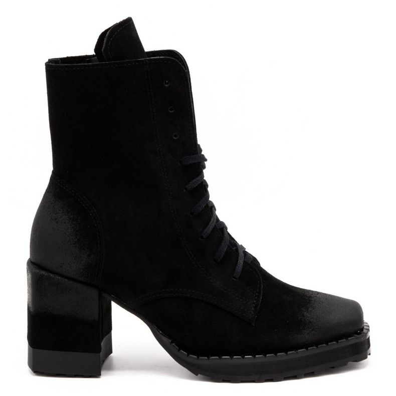 Exquisite Stivali da donna in pelle con tacco alto 1287EX nero
