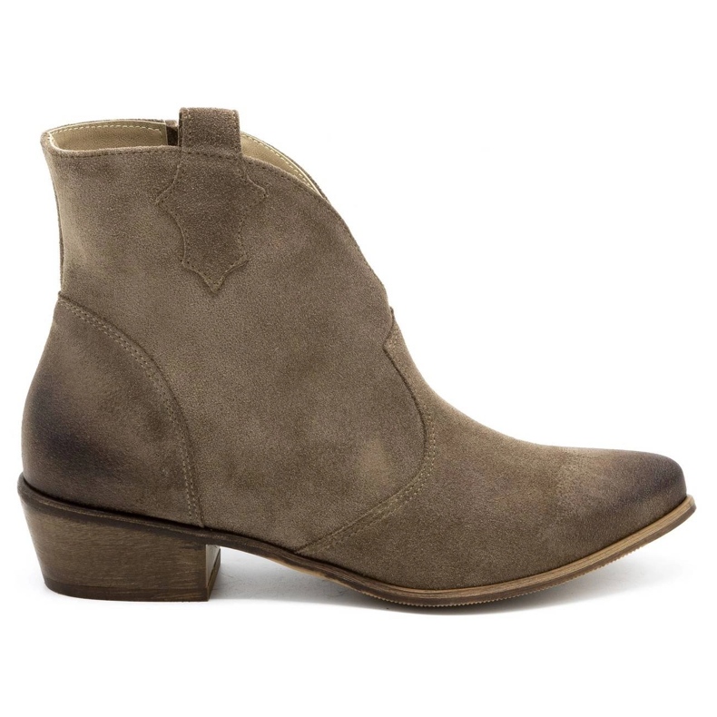 Exquisite Stivali da donna in pelle 1137 beige scuro