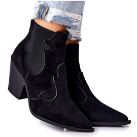 PG1 Stivali da cowboy neri in pelle scamosciata Maurelle nero