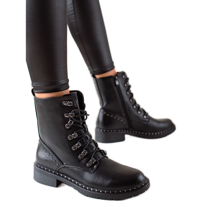 Super Me Trapper casual realizzati in ecopelle nero