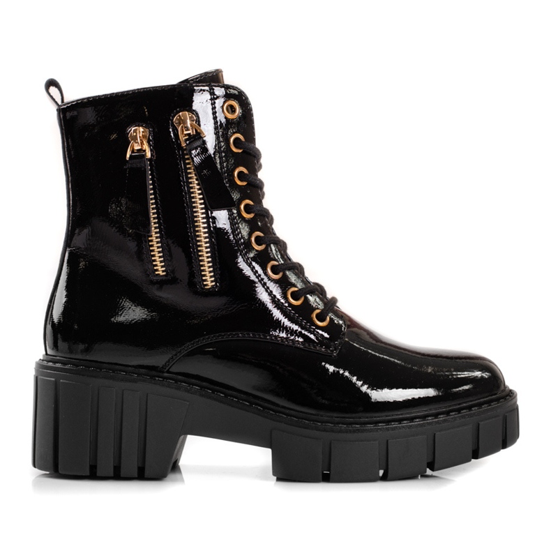 Goodin Trapper alla moda con cerniere decorative nero