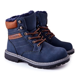 PA1 Bambini Warm Trappers Navy Blue Graves marrone blu navy