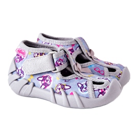 BEFADO S.A. Ciabatte Inblu Con Velcro 190P093 Grigio-Blu