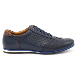 Kampol Scarpe casual uomo in pelle 64/54 blu navy