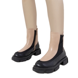 Stivali neri e rosa su una spessa suola Lynne beige nero