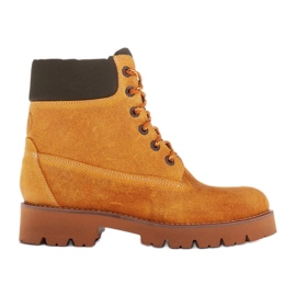 Marco Shoes Stivali impermeabili realizzati in pelle gialla impregnata giallo