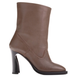 Marco Shoes Stivaletti in morbida pelle marrone