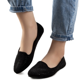 Ballerine nere adornate con zirconi Harriette nero