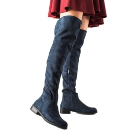 TRENDI Stivali sopra il ginocchio alla moda blu navy