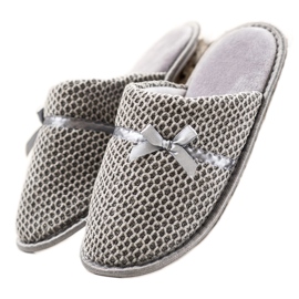 TRENDI Pantofole Grigie Con Fiocco argento grigio