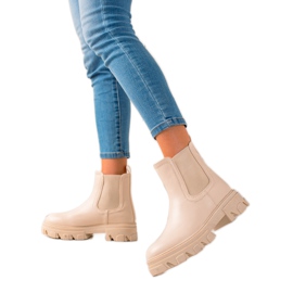 Seastar Stivaletti Chelsea alla moda sulla piattaforma beige