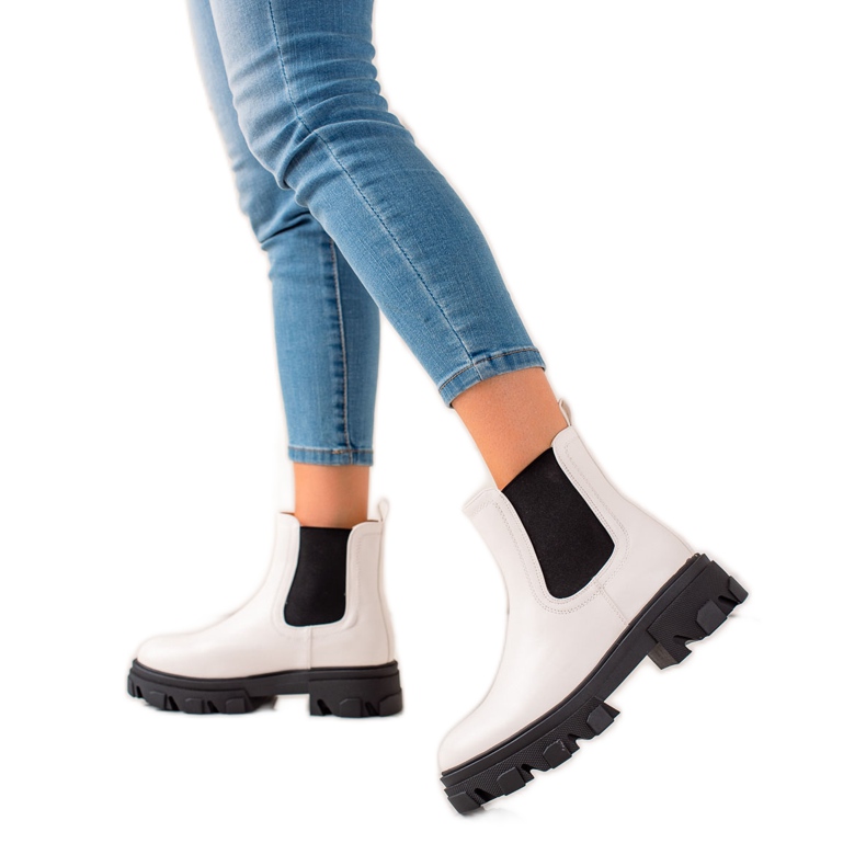 Seastar Stivaletti Chelsea alla moda sulla piattaforma bianca