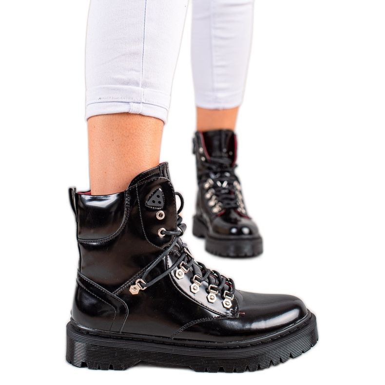 Lucky Shoes Stivali Neri Laccati nero