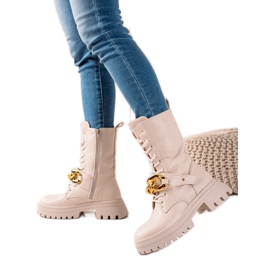 Seastar Stivali trapuntati di alta moda beige d'oro