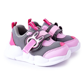 BEFADO S.A. Scarpe Sportive Bambino Con Velcro Befado 516P091 Grigio-Rosa