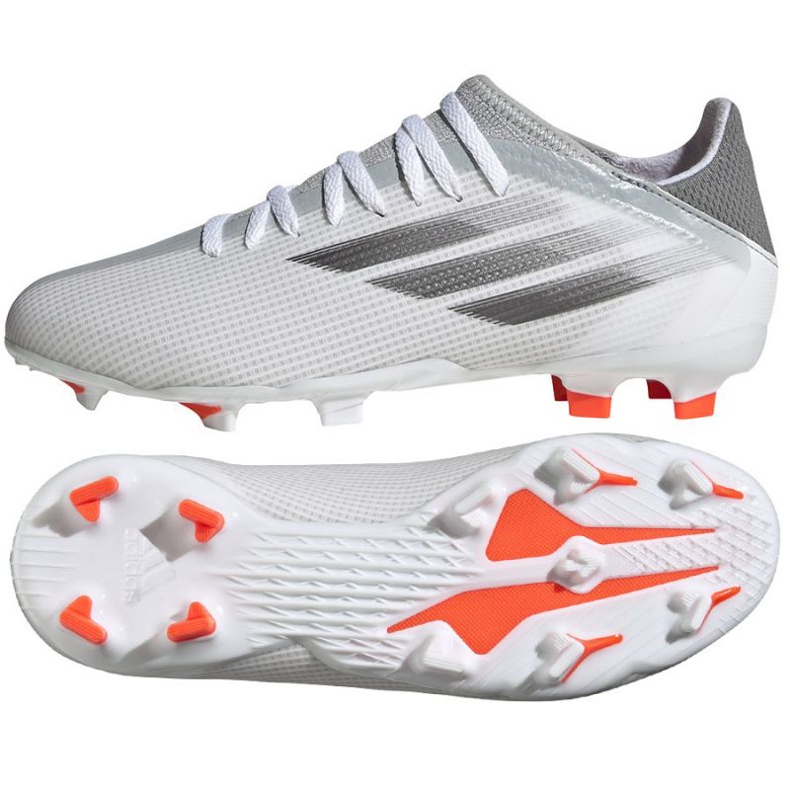 Scarpe da calcio Adidas X Speedflow.3 Fg Jr FY3305 grigio, bianco bianca