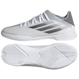 Scarpe da calcio Adidas X Speedflow.3 In Jr FY3315 grigio, bianco sfumature di grigio