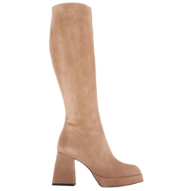 Marco Shoes Eleganti stivali Patrizia sulla piattaforma beige