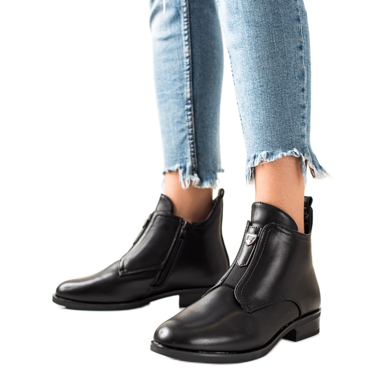 Camo Stivali caldi con cerniera nero