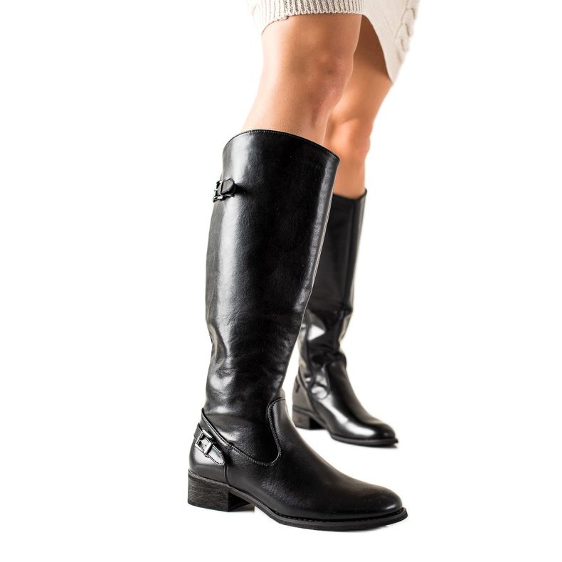 TRENDI Stivali da cowboy alla moda nero