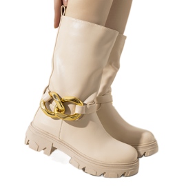 Stivali isolanti beige con catena Harrison