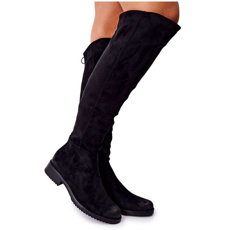 Vinceza Stivali piatti in pelle scamosciata da donna neri Ardmore nero
