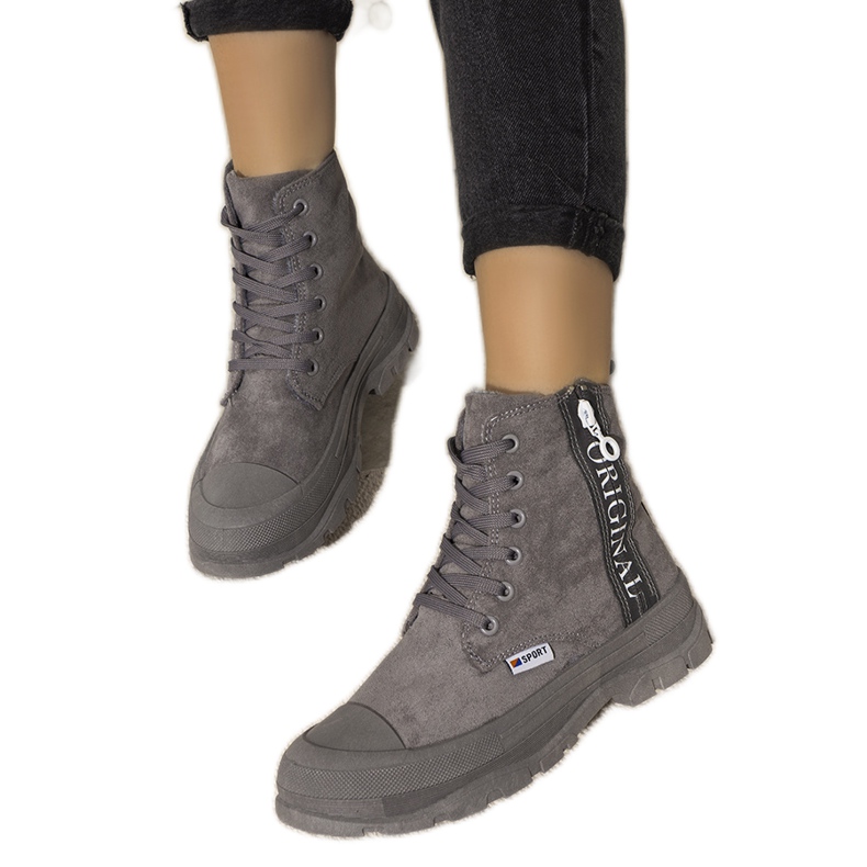 Stivali caldi da donna grigi Goris grigio