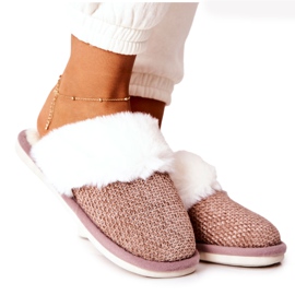 Pantofole Calde Con Pelliccia Marrone Chiaro Flamarin beige