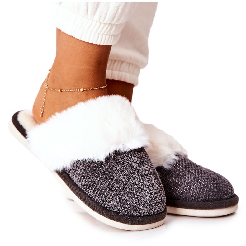 Calde Pantofole Con Pelliccia Grigio Flamarin beige