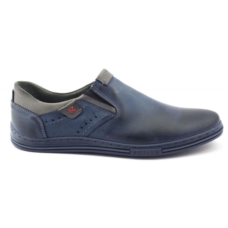 Polbut Scarpe uomo slip-on 401 blu navy grigio