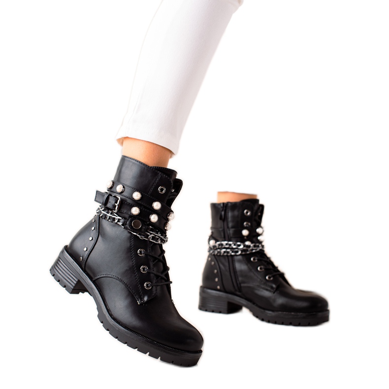 Bestelle Operai neri con strass nero