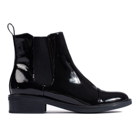TRENDI Eleganti stivaletti Chelsea laccati nero