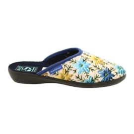 Ciabatte Donna Con Fiori Adanex 26743 Beige-Blu