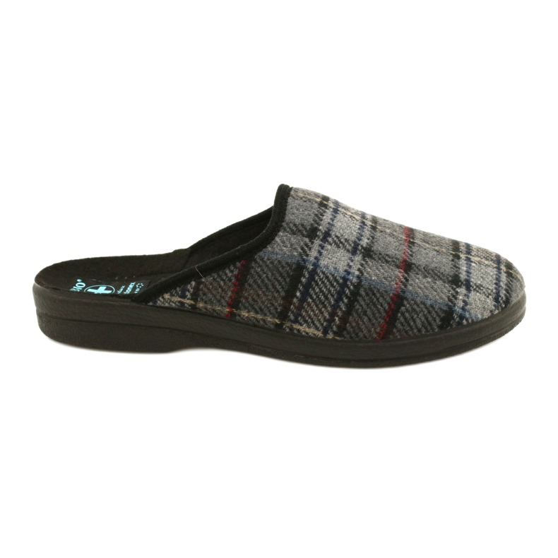 Pantofole da uomo a quadri Adanex 24162 nero grigio